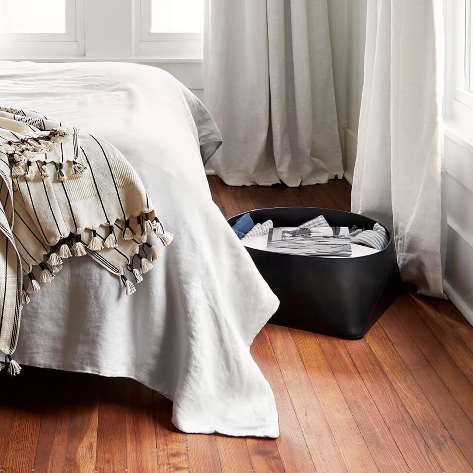 Azad Low Leather Storage Container