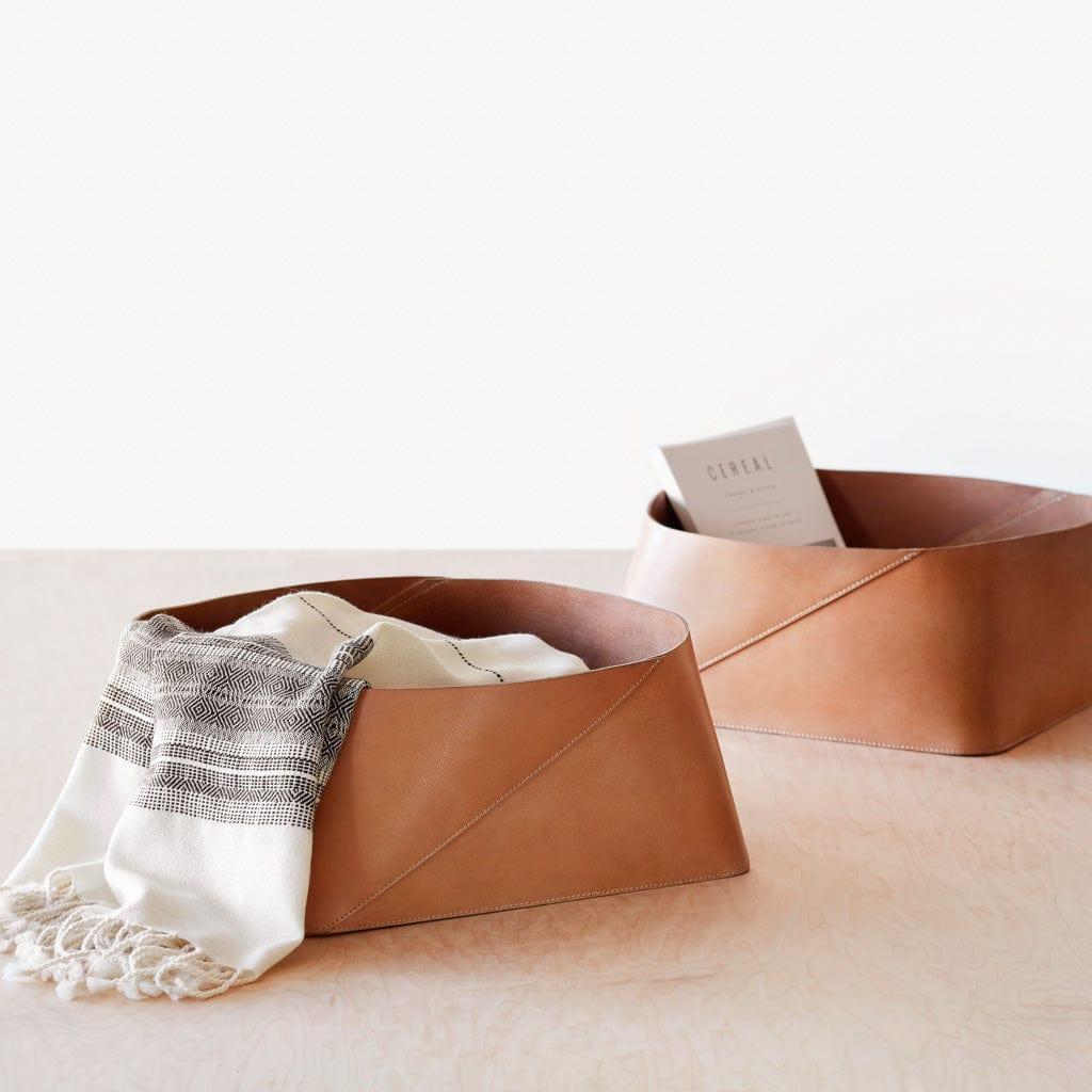 Azad Low Leather Storage Container