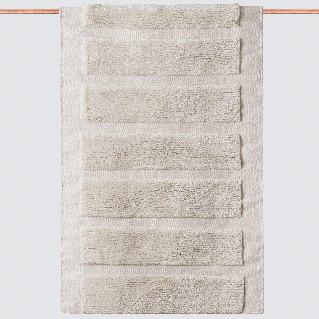 Textured Wool Rug in Cream, sandstone